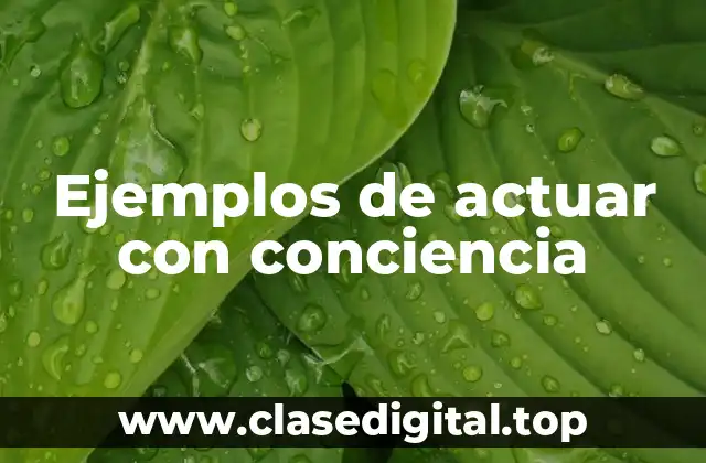 Ejemplos de actuar con conciencia