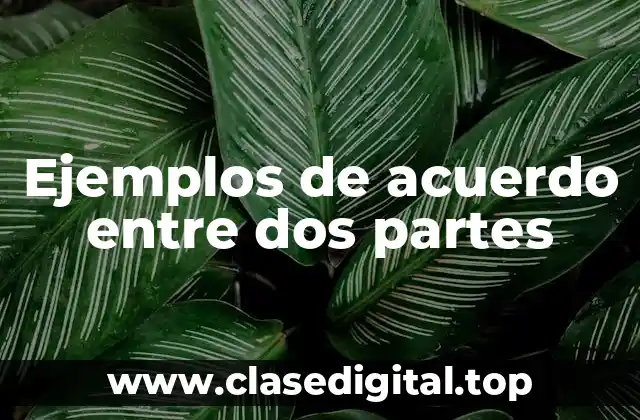 Ejemplos de acuerdo entre dos partes