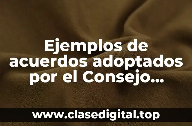 Ejemplos de acuerdos adoptados por el Consejo General