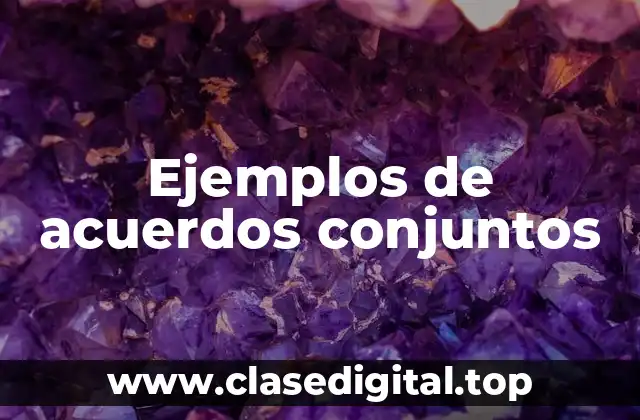 Ejemplos de acuerdos conjuntos