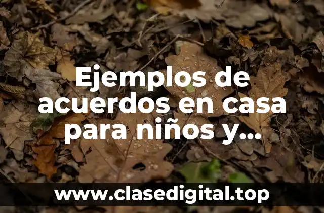 Ejemplos de acuerdos en casa para niños y Significado