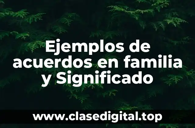 Ejemplos de acuerdos en familia