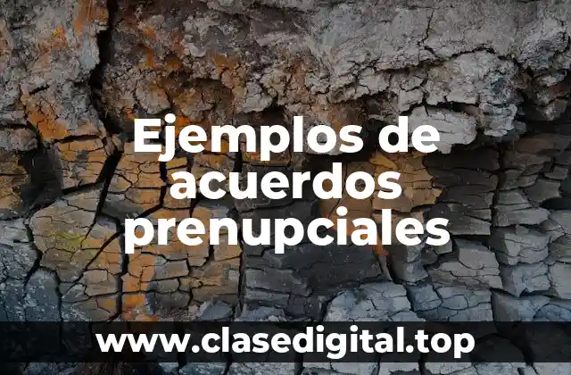 Ejemplos de acuerdos prenupciales