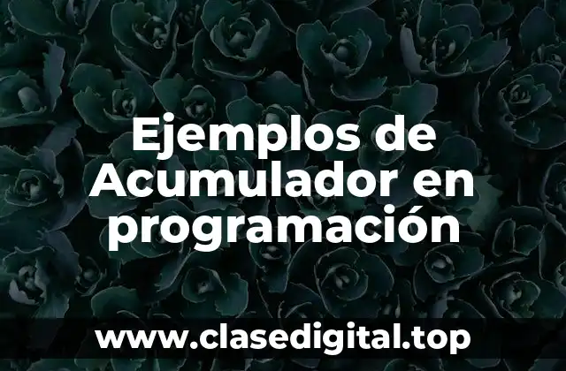 Ejemplos de Acumulador en programación