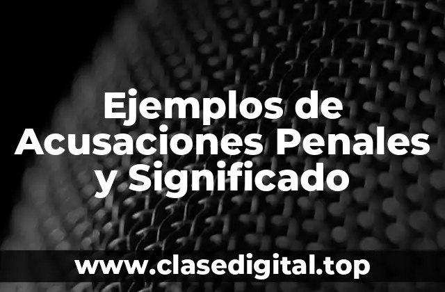 Ejemplos de Acusaciones Penales y Significado