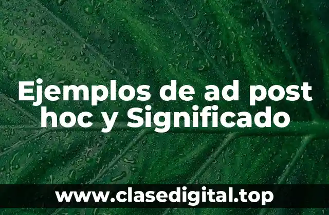 Ejemplos de ad post hoc