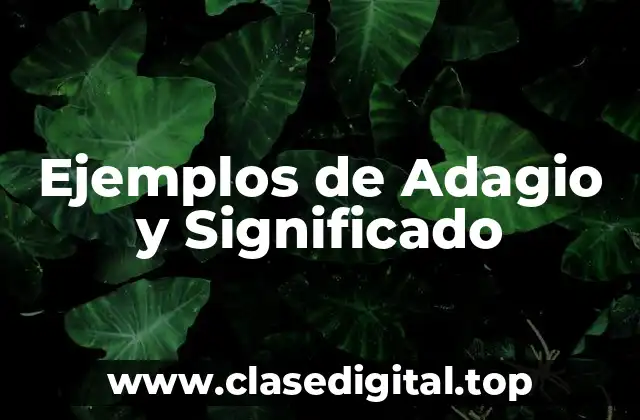 Ejemplos de Adagio y Significado