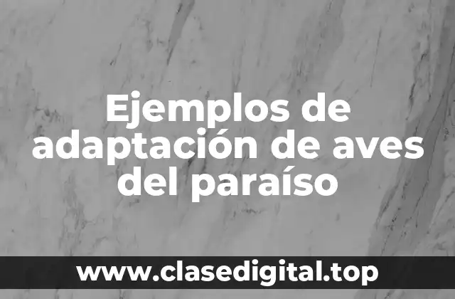 Ejemplos de adaptación de aves del paraíso