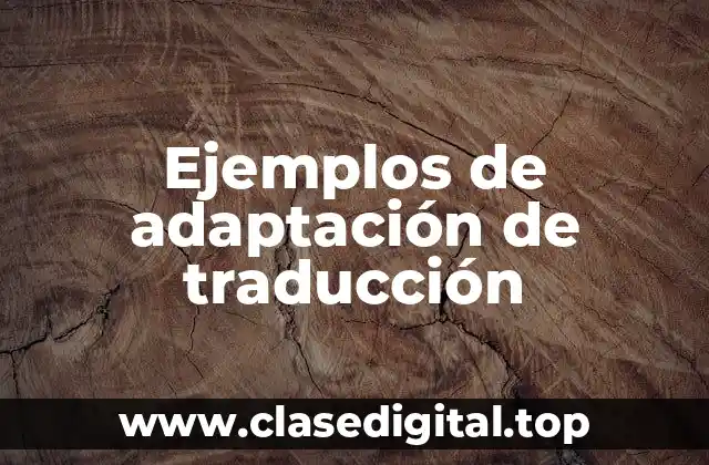 Ejemplos de adaptación de traducción