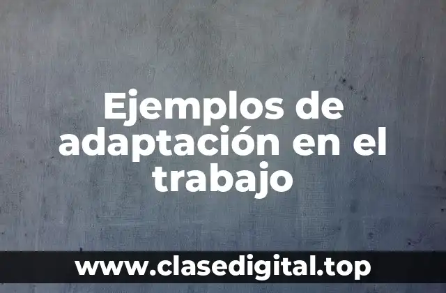 Ejemplos de adaptación en el trabajo