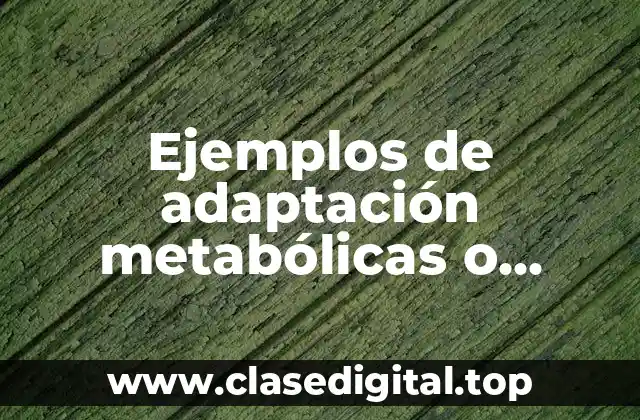Ejemplos de adaptación metabólica o fisiológica