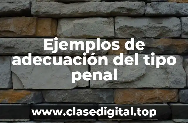 Ejemplos de adecuación del tipo penal