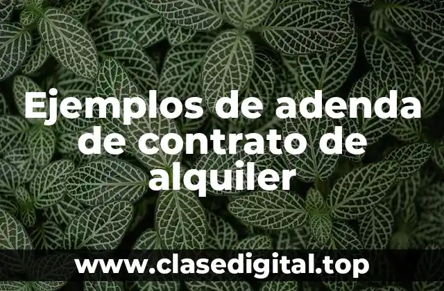 Ejemplos de adenda de contrato de alquiler