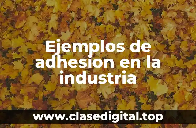 Ejemplos de adhesion en la industria
