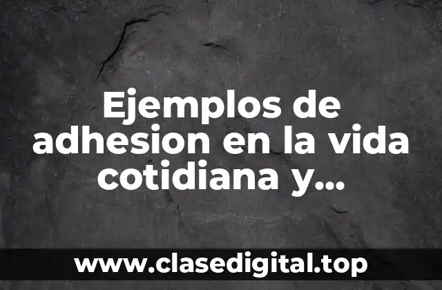 Ejemplos de adhesion en la vida cotidiana y explicación