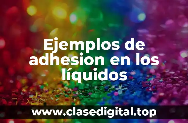 Ejemplos de adhesión en los líquidos