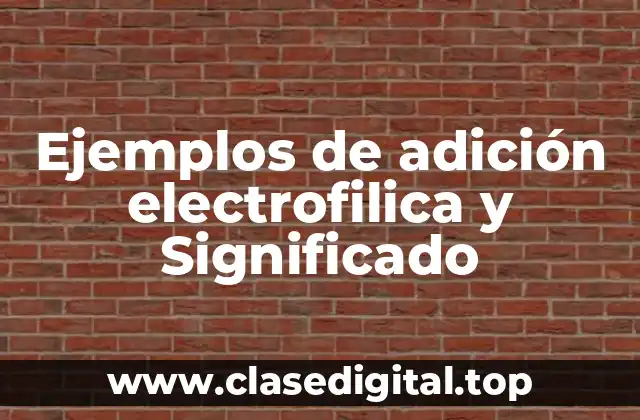 Ejemplos de adición electrofilica y Significado