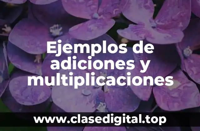 Ejemplos de adiciones y multiplicaciones