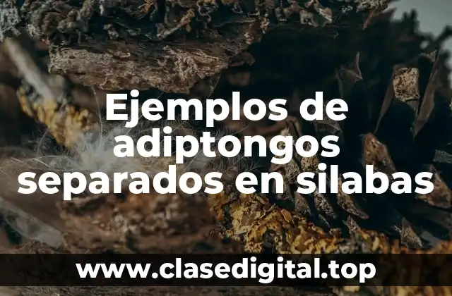 Ejemplos de adiptongos separados en silabas