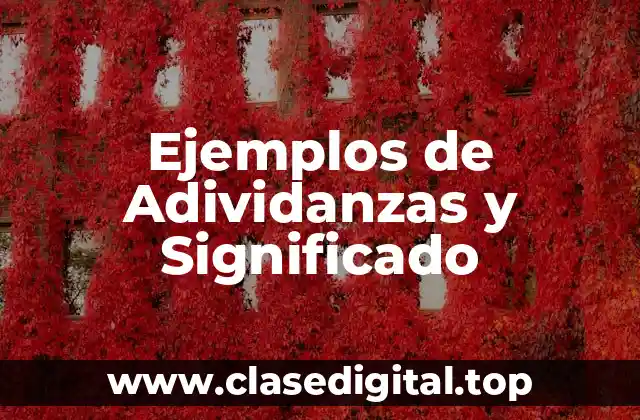 Ejemplos de Adividanzas y Significado