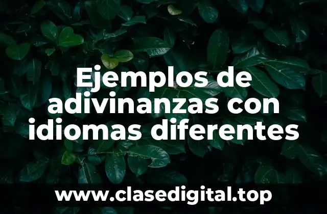 Ejemplos de adivinanzas con idiomas diferentes