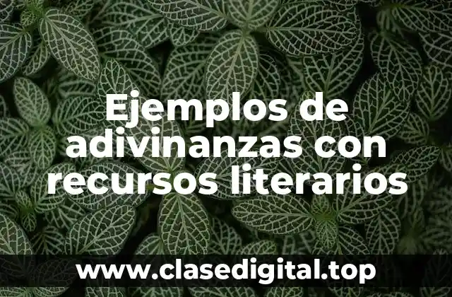 Ejemplos de adivinanzas con recursos literarios