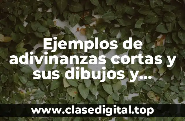 Ejemplos de adivinanzas cortas y sus dibujos y Significado