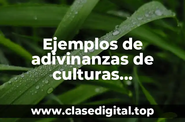 Ejemplos de adivinanzas de culturas occidentales