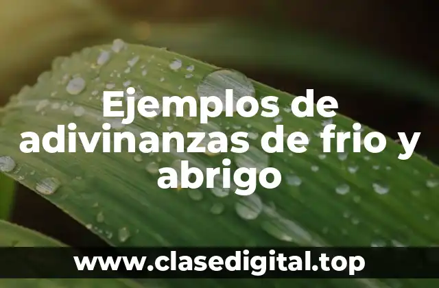 Ejemplos de adivinanzas de frio y abrigo