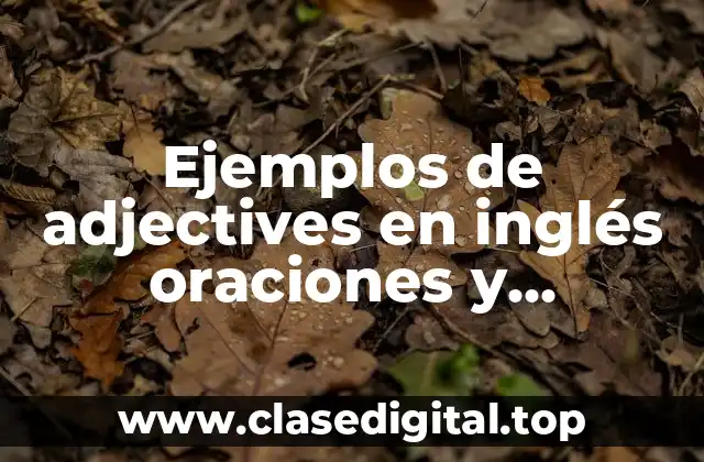 Ejemplos de adjectives en inglés oraciones y Significado