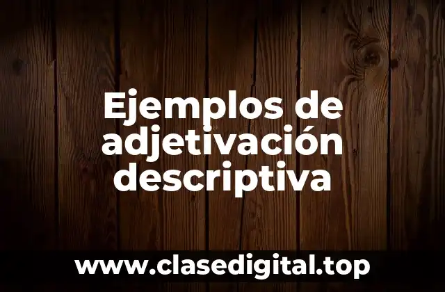 Ejemplos de adjetivación descriptiva