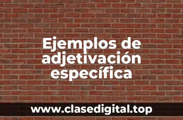 Ejemplos de adjetivación específica