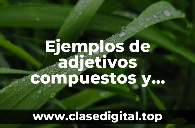 Ejemplos de adjetivos compuestos y Significado