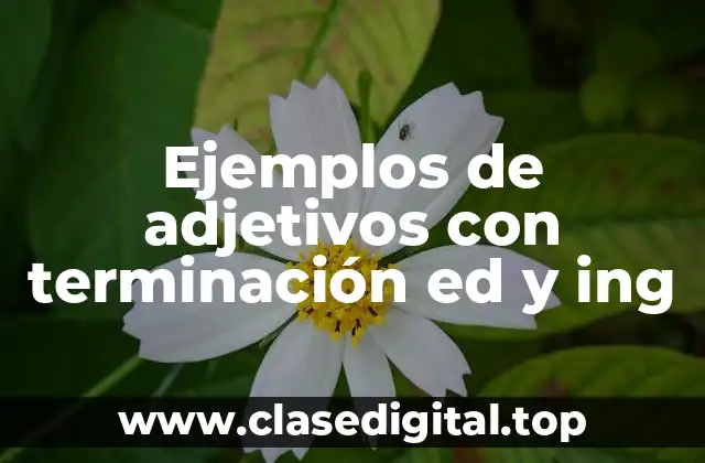 Ejemplos de adjetivos con terminación ed y ing