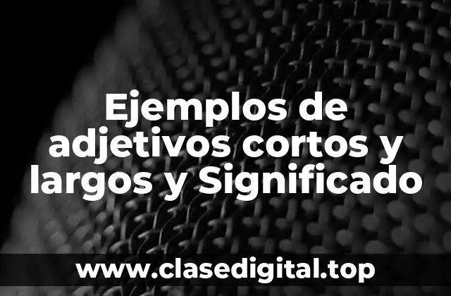 Ejemplos de adjetivos cortos