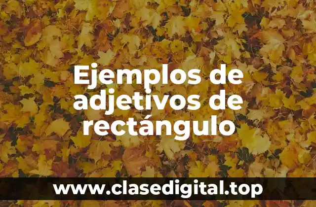 Ejemplos de adjetivos de rectángulo