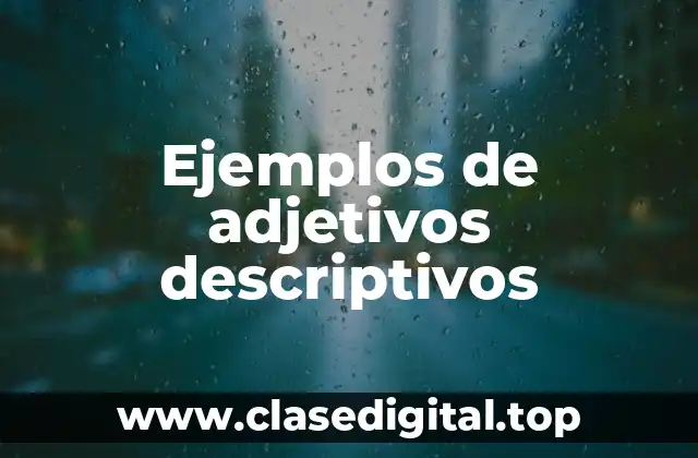 Ejemplos de adjetivos descriptivos