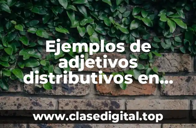 Ejemplos de adjetivos distributivos en inglés
