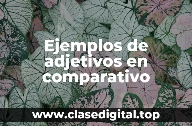 Ejemplos de adjetivos en comparativo