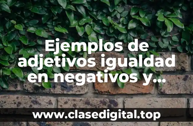 Ejemplos de adjetivos igualdad en negativos y Significado
