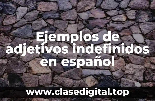 Ejemplos de adjetivos indefinidos en español
