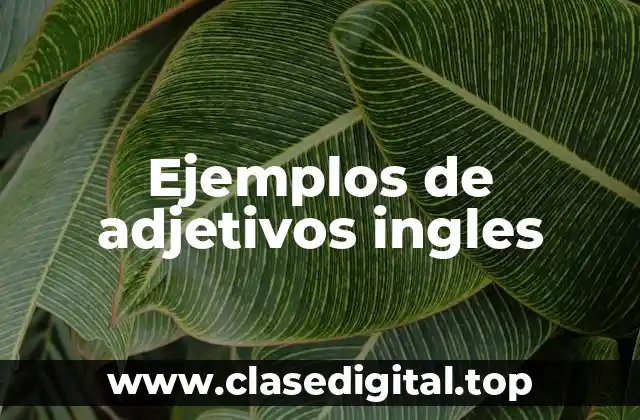 Ejemplos de adjetivos ingles