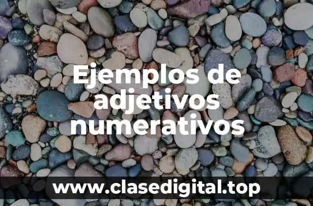 Ejemplos de adjetivos numerativos