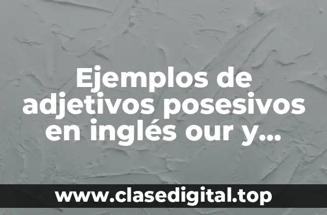 Ejemplos de adjetivos posesivos en inglés our y Significado