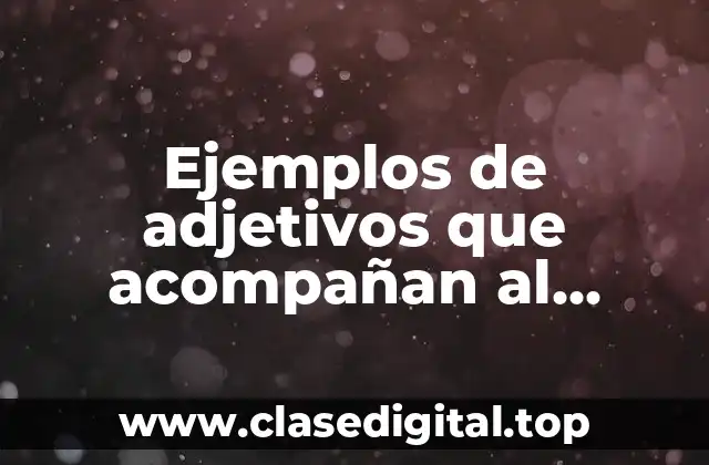Ejemplos de adjetivos que acompañan al sustantivo