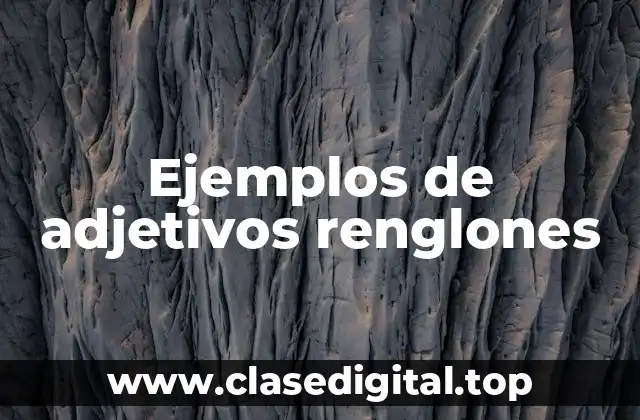 Ejemplos de adjetivos renglones