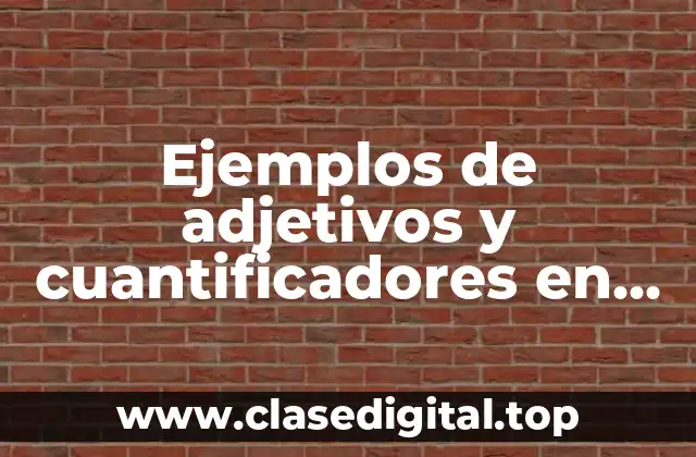 Ejemplos de adjetivos y cuantificadores en inglés