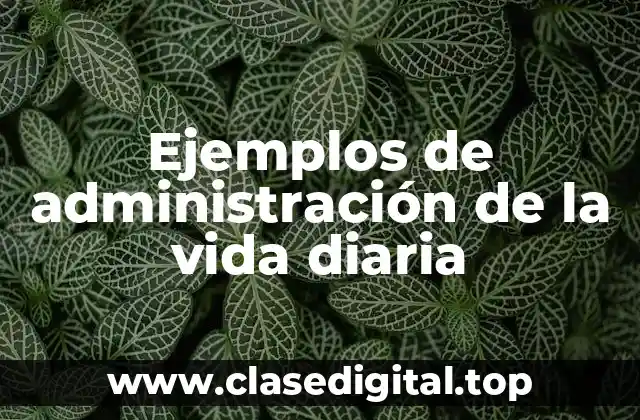 Ejemplos de administración de la vida diaria
