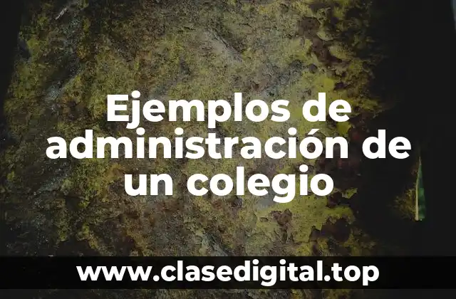 Ejemplos de administración de un colegio