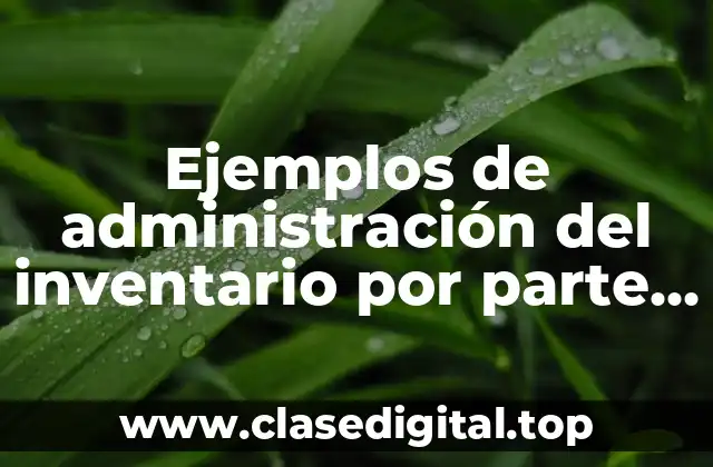 Ejemplos de administración del inventario por parte del proveedor